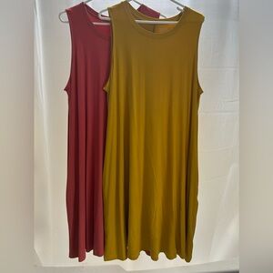 (2) Time and Tru Sleeveless Knit Dresses